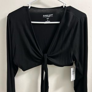 TORRID Black long sleeved shrug to wear over a dress or tank top.